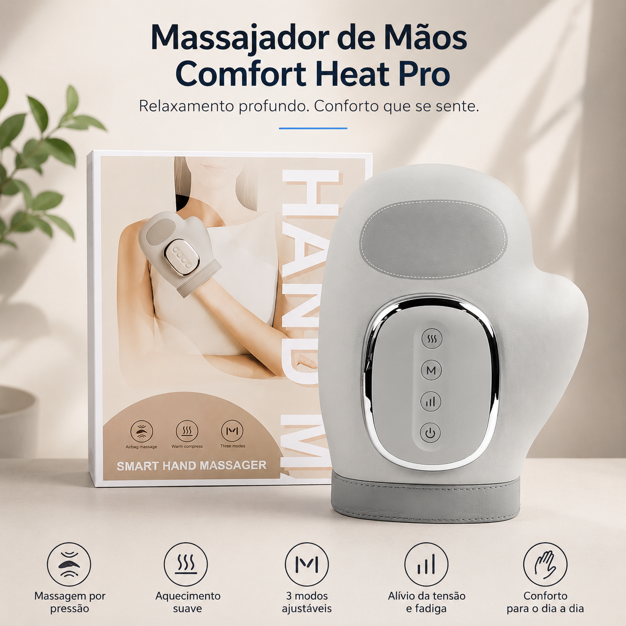 Massajador de Mãos Comfort Heat Pro