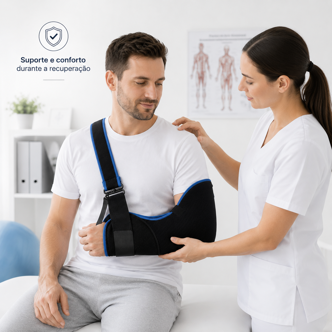 Mobilizador Ortopédico Premium para Braço e Ombro | Sistema Anti-Fadiga em “T”