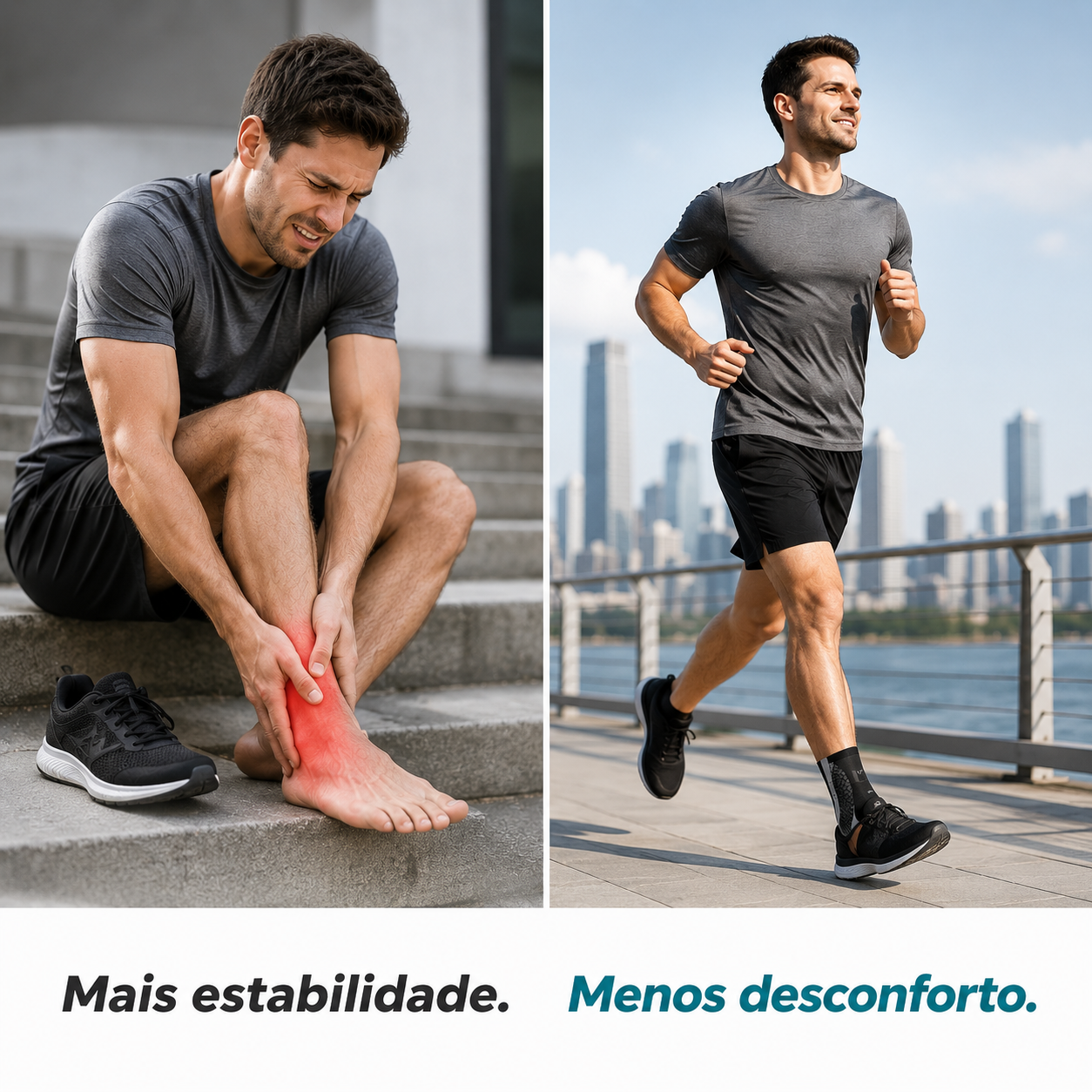 Suporte de Tornozelo Desportivo com Compressão Ajustável