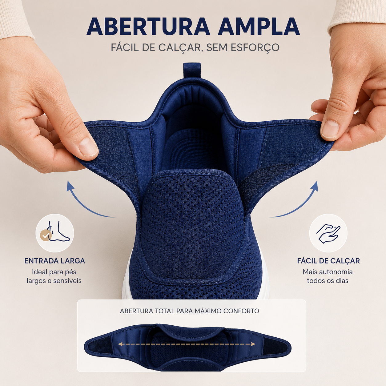 Sapatos Ortopédicos Extra Largos com Ajuste Fácil e Conforto Máximo