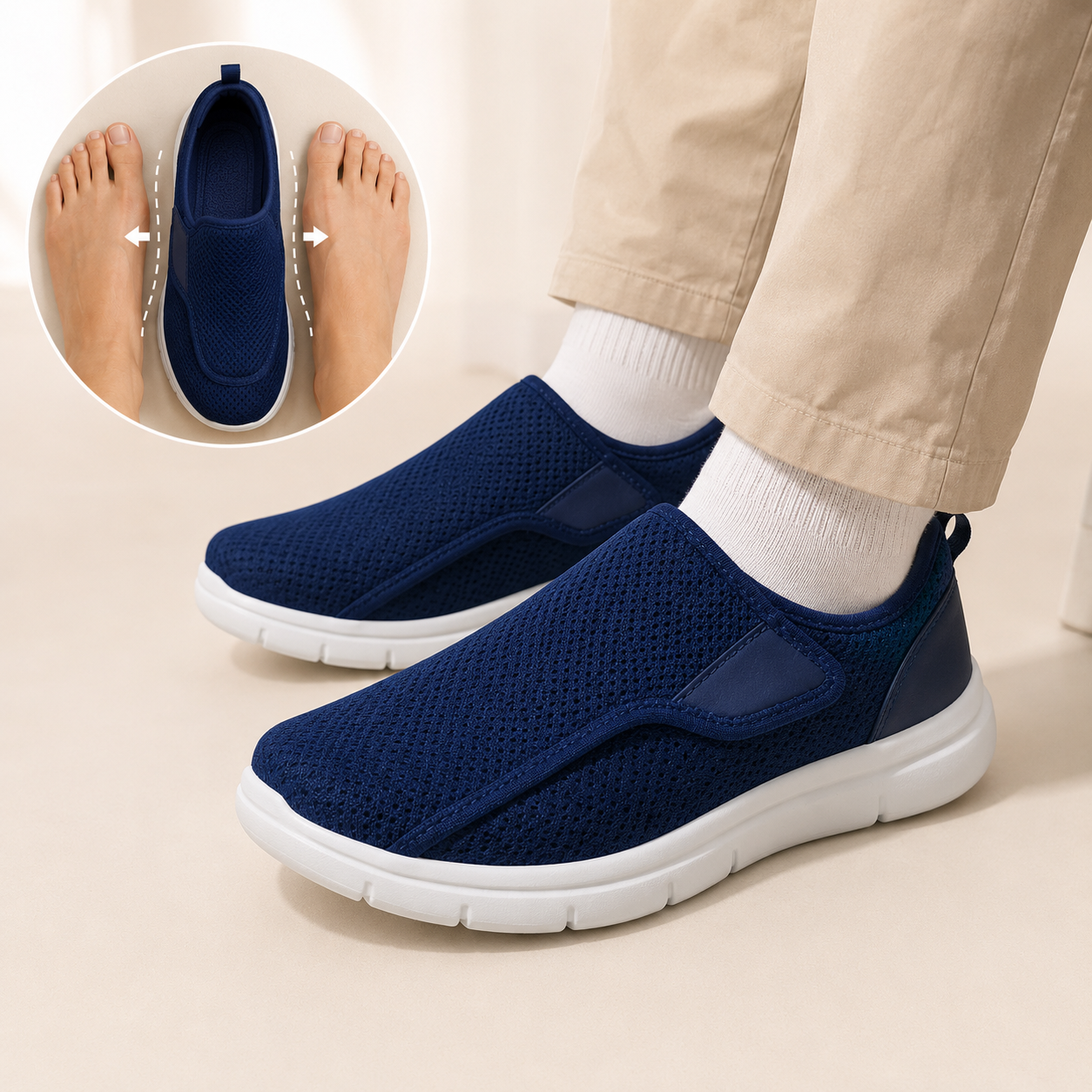 Sapatos Ortopédicos Extra Largos com Ajuste Fácil e Conforto Máximo
