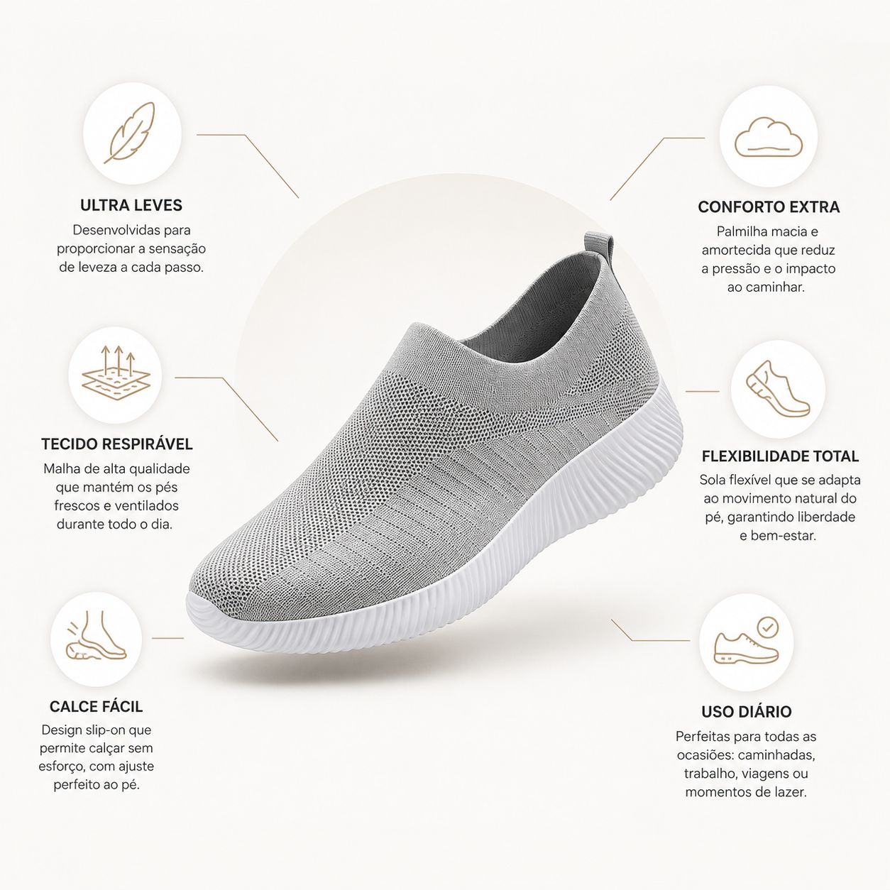 Sapatilhas FisioLusa Comfort Slip-On