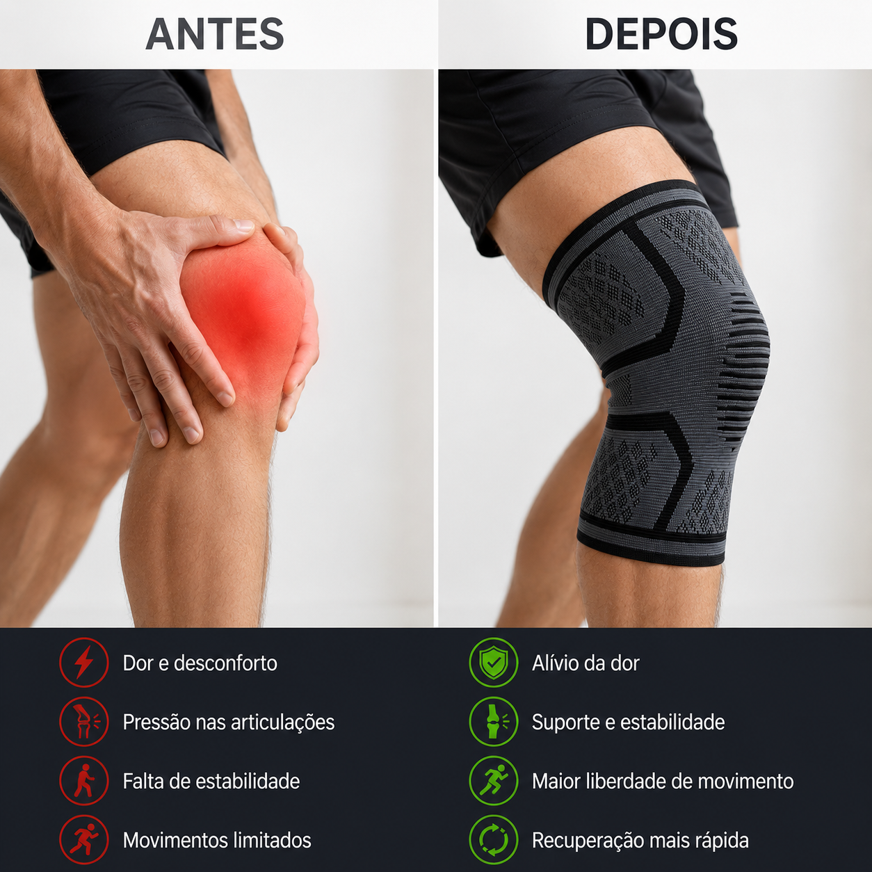 Joelheira de Compressão Profissional - Pack 2 Unidades