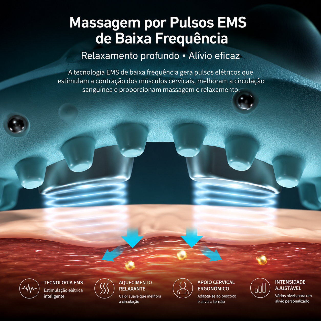 Massajador Cervical Inteligente EMS com Aquecimento