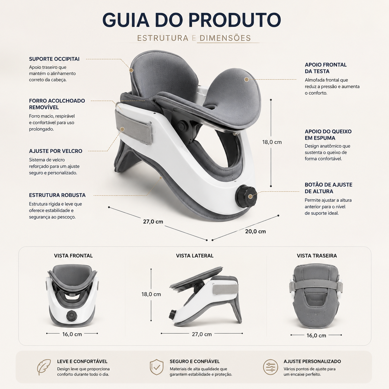 Coleira Cervical Inteligente com Suporte Ajustável