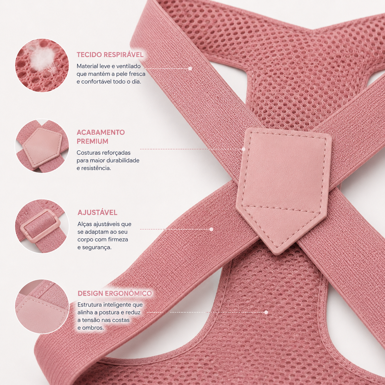 FisioLusa Posture™ | Corretor Postural Feminino Ajustável