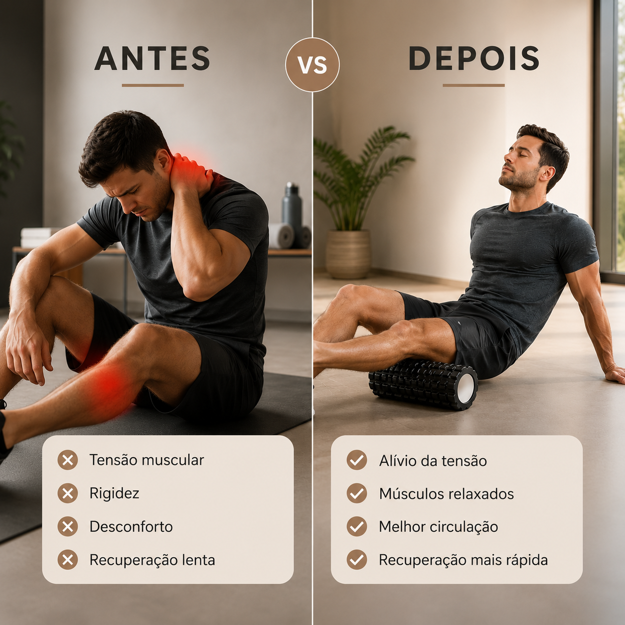 Rolo de Massagem Muscular PRO | Recuperação e Relaxamento
