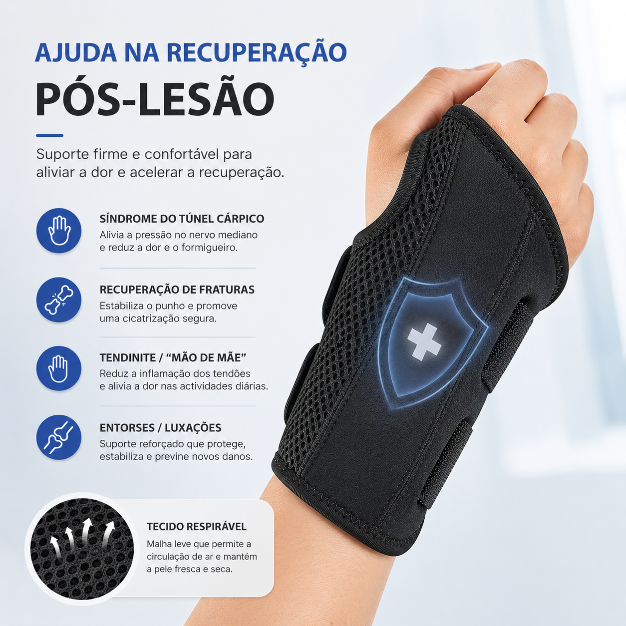 Suporte de Pulso Ortopédico Premium | FisioLusa