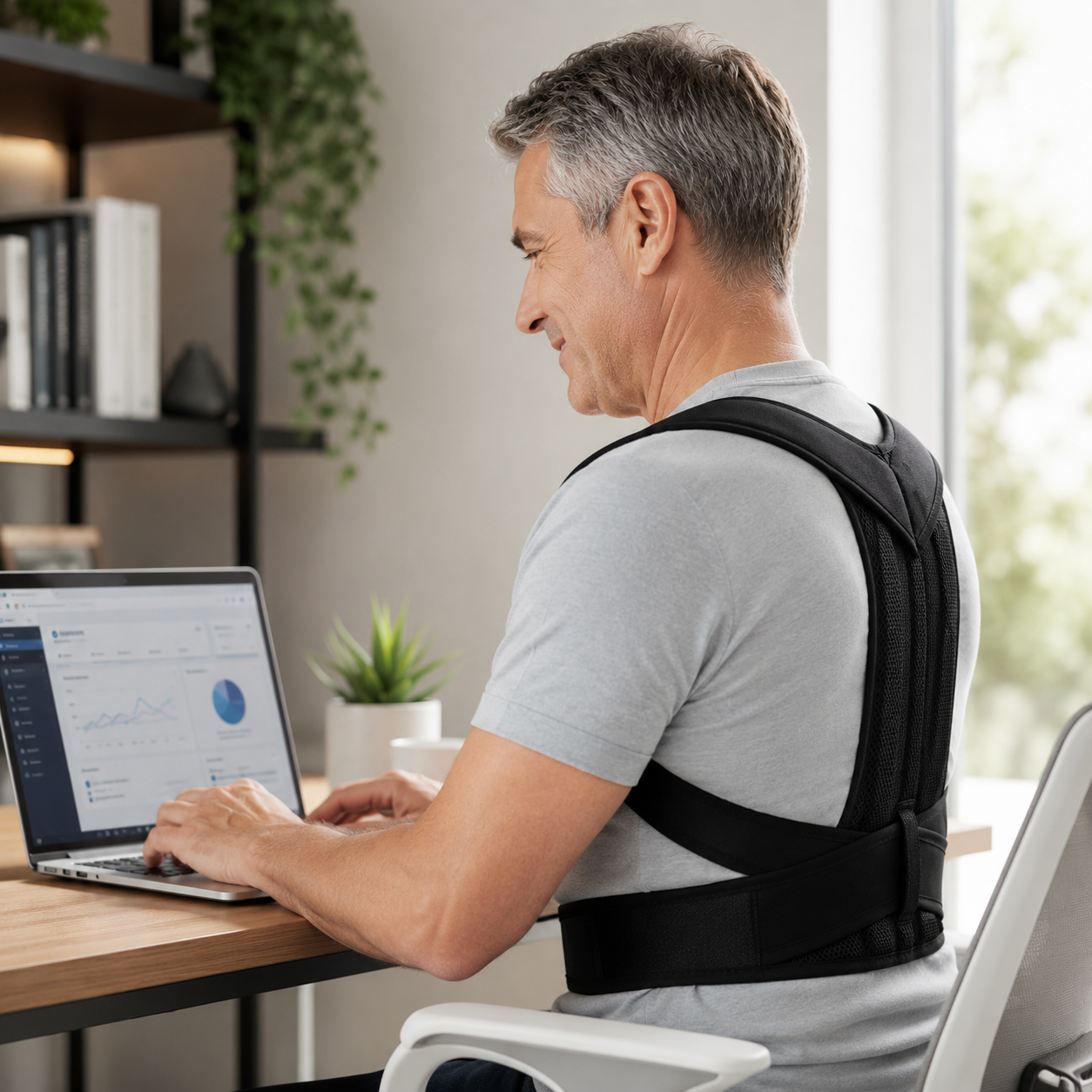FisioLusa™ Corretor Postural Ajustável para Costas e Ombros