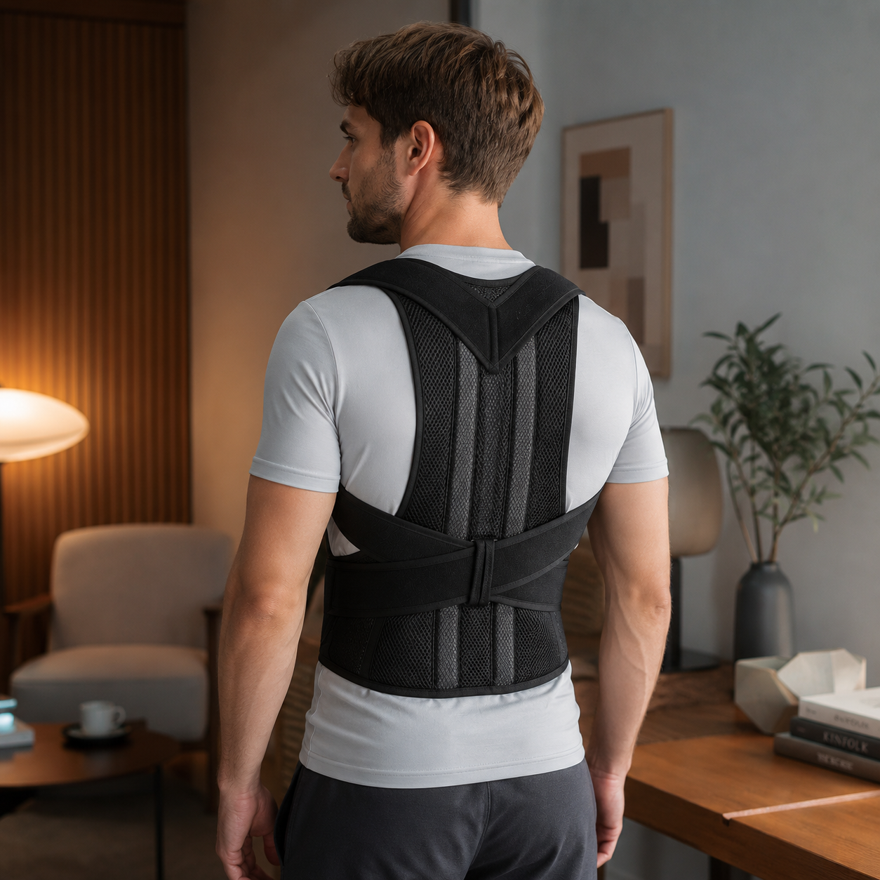 FisioLusa™ Corretor Postural Ajustável para Costas e Ombros