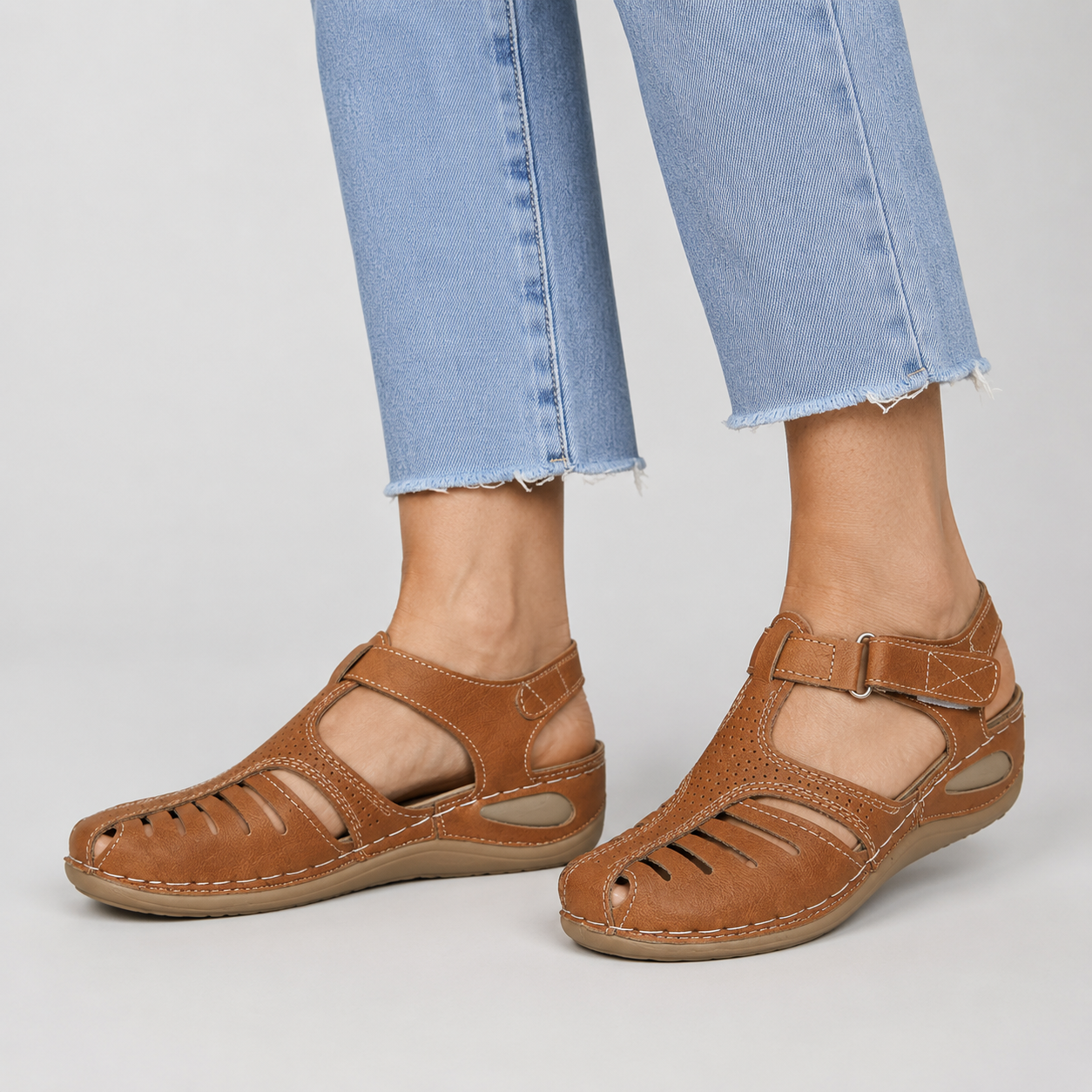 Sandálias Ortopédicas Vintage com Cunha Antiderrapante – Conforto Premium