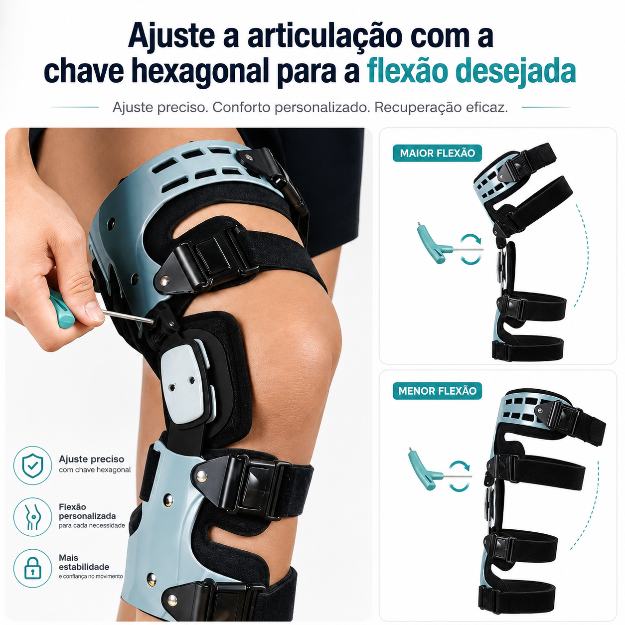 Joelheira Ortopédica Articulada PRO | Estabilidade, Suporte e Recuperação
