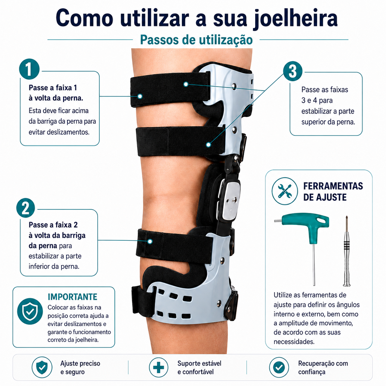 Joelheira Ortopédica Articulada PRO | Estabilidade, Suporte e Recuperação