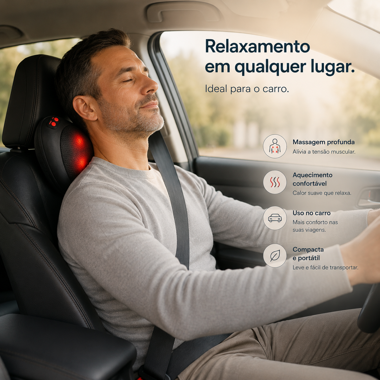 Almofada de Massagem Shiatsu para Relaxamento Muscular