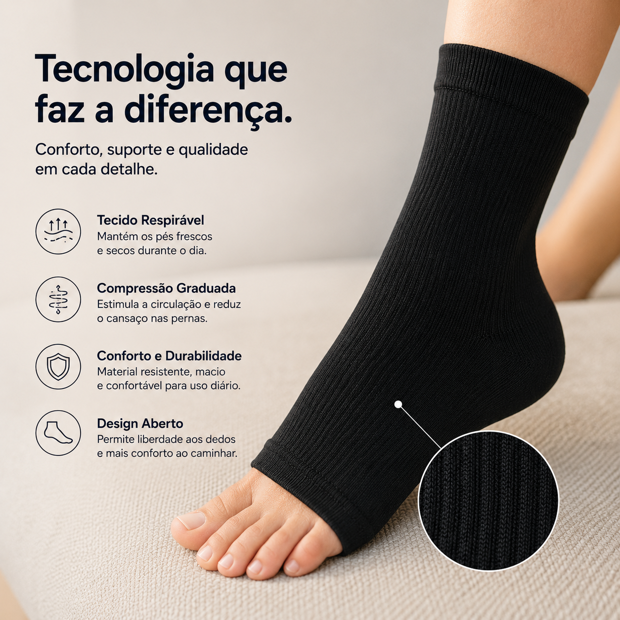 Meias de Compressão Ortopédicas Premium