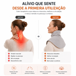 Antes e depois de usar a almofada cervical térmica: alívio da tensão no pescoço e ombros
