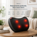 Almofada de massagem shiatsu com aquecimento para relaxamento profundo