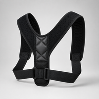 Corretor postural ortopédico PRO acolchoado e invisível, em preto