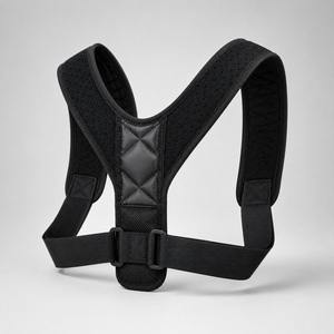 Corretor postural ortopédico PRO acolchoado e invisível, em preto