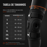 Tabela de tamanhos da joelheira ortopédica PRO por circunferência da coxa