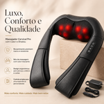 Massajador cervical Pro com calor e shiatsu: revestimento premium e design ergonómico
