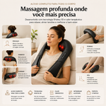 Massajador cervical Pro com shiatsu 3D para pescoço, ombros, costas e pernas