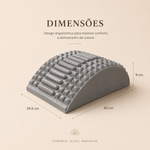 Dimensões do suporte lombar SpineRelief Pro: 30 x 24,5 x 9 cm