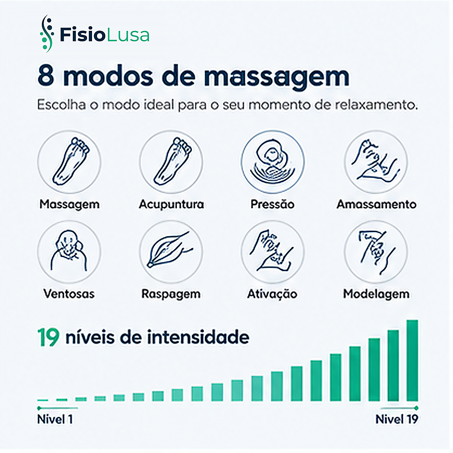 Tapete de massagem EMS com 8 modos de massagem e 19 níveis de intensidade