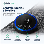 Unidade de controlo do tapete EMS com botões de ligar, modo e intensidade